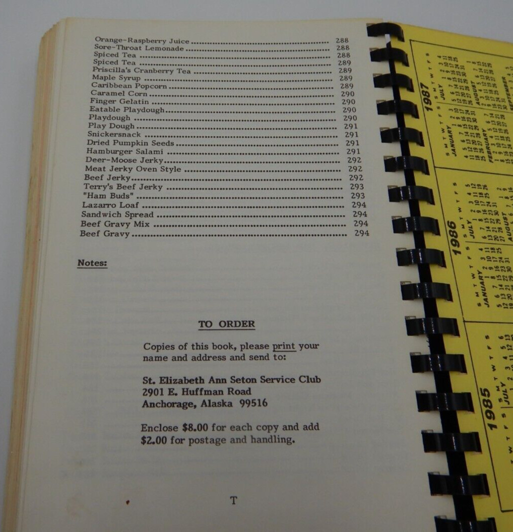 VTG St Elizabeth Ann Seton Catholic School Cookbook Alaskan Recipes-294 pages