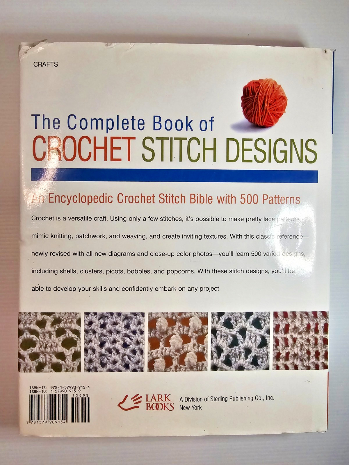 The Complete Book of Crochet Stitch Designs by Linda P Schapper – Hardcover