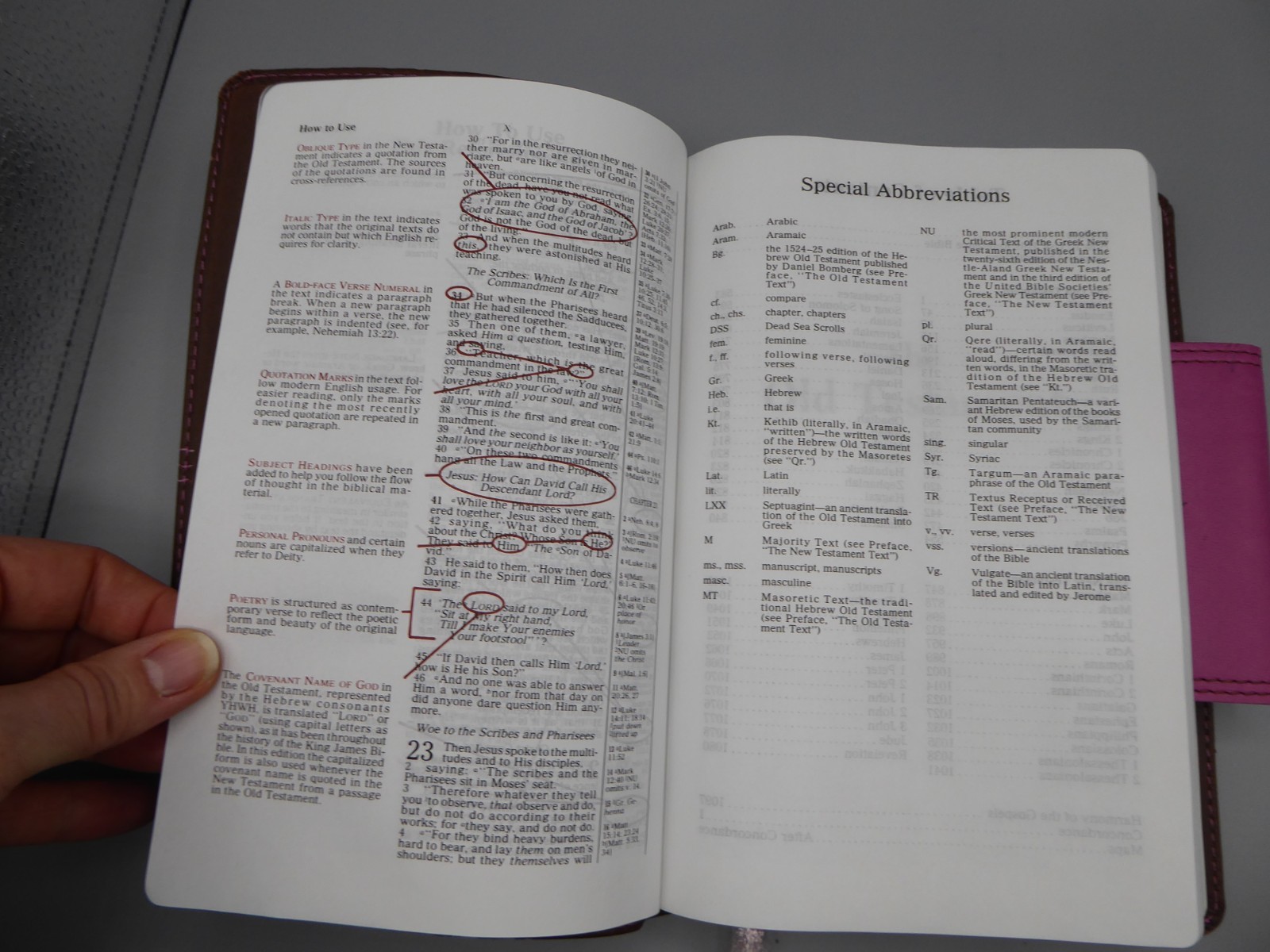 NKJV Ultrathin Reference Bible, Brown/Pink LeatherTouch with Magnetic Flap