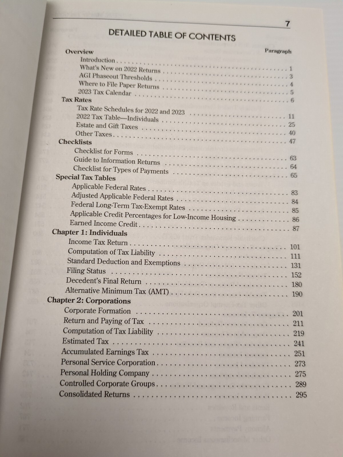 US Master Tax Guide 2023 106th Edition CCH Publications Wolters Kluwer CPA Law