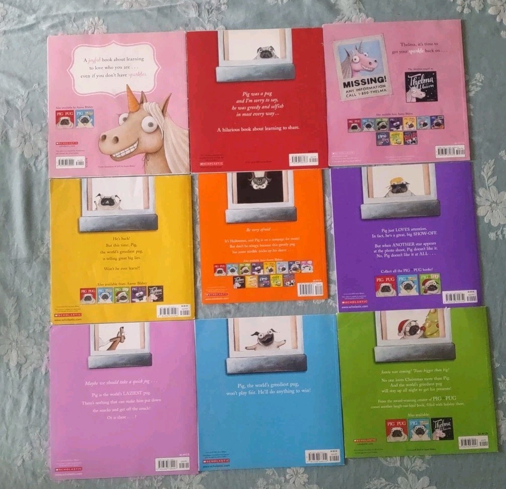 Lot Of 9 Aaron Blabey PB Picture Books Pig the Pug Thelma the Unicorn