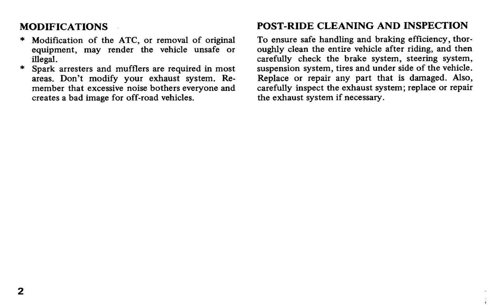 1987 Honda ATC Super Red 250ES Owner’s Manual 71 Pages