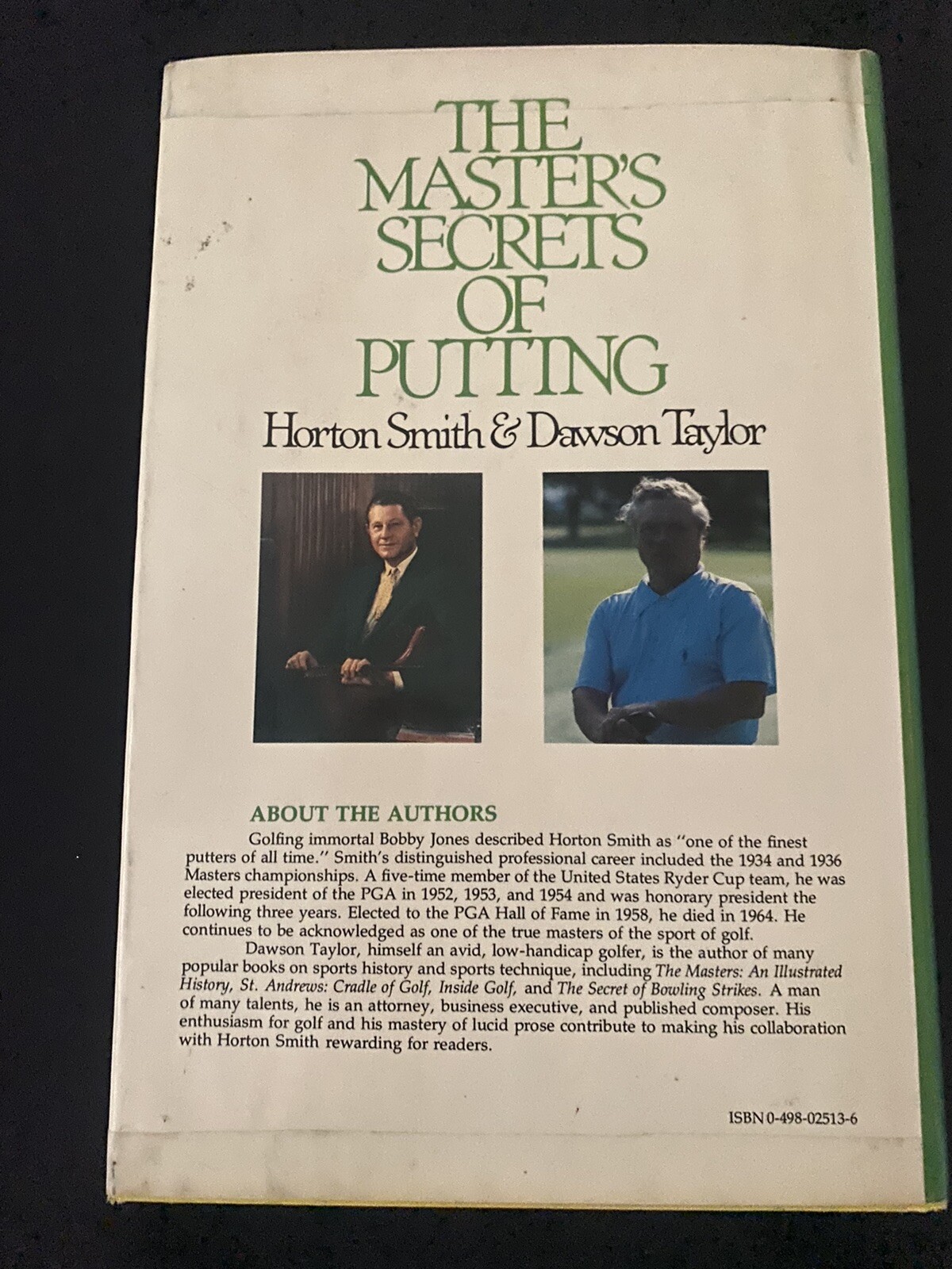 Rare Golf Book: The Master’s Secrets of Putting by Horton Smith & Dawson Taylor