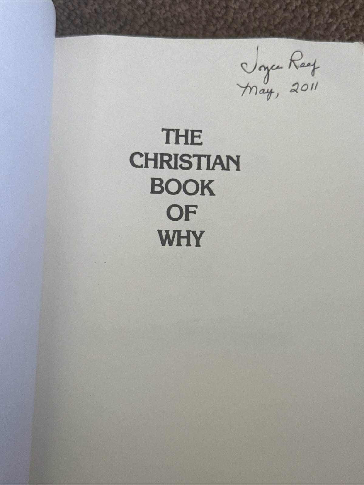 The Christian Book of Why – Paperback By McCollister, John C – VERY GOOD