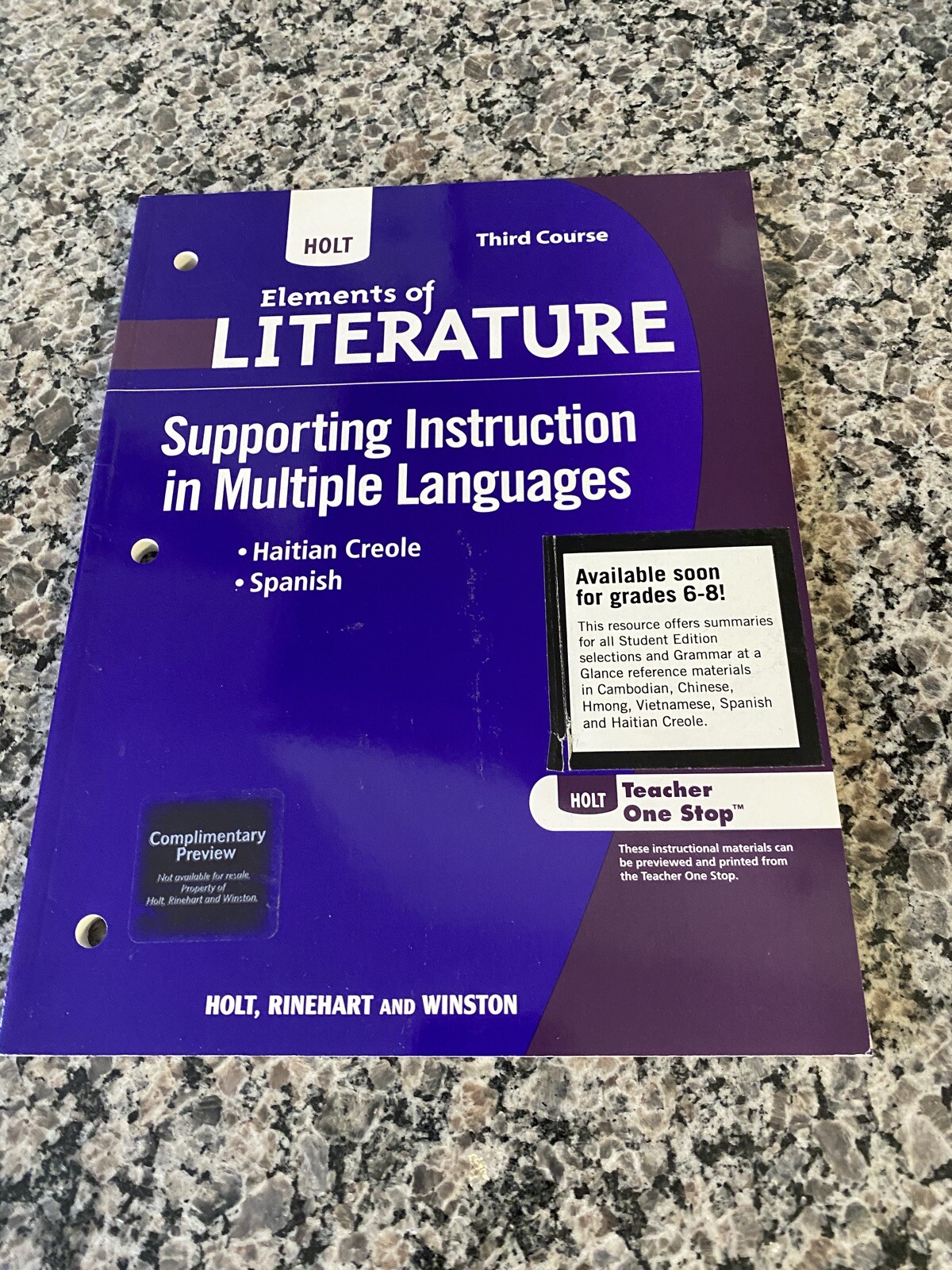 Supporting Instruction in Multiple Languages-Third Course in Spanish