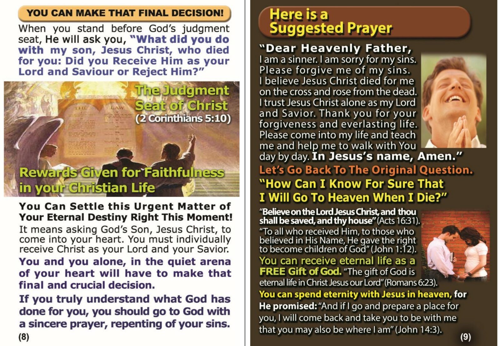 BIBLE, GOSPEL TRACTS: The Rapture, Pack of 32 units in 2 Covers, 16 Pages Each