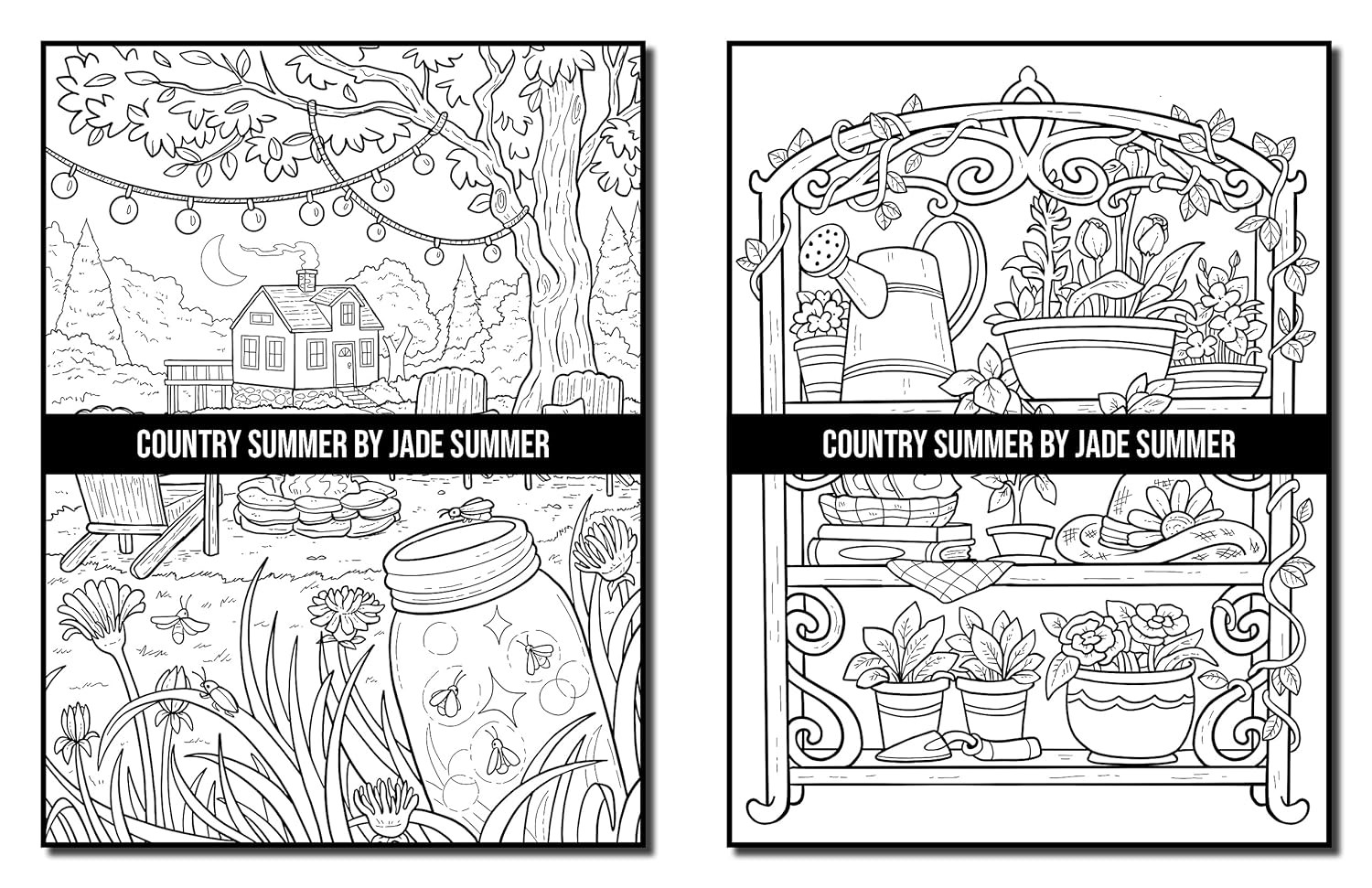 Country Summer: An Adult Coloring Book with 50 Detailed Images of Charming Count
