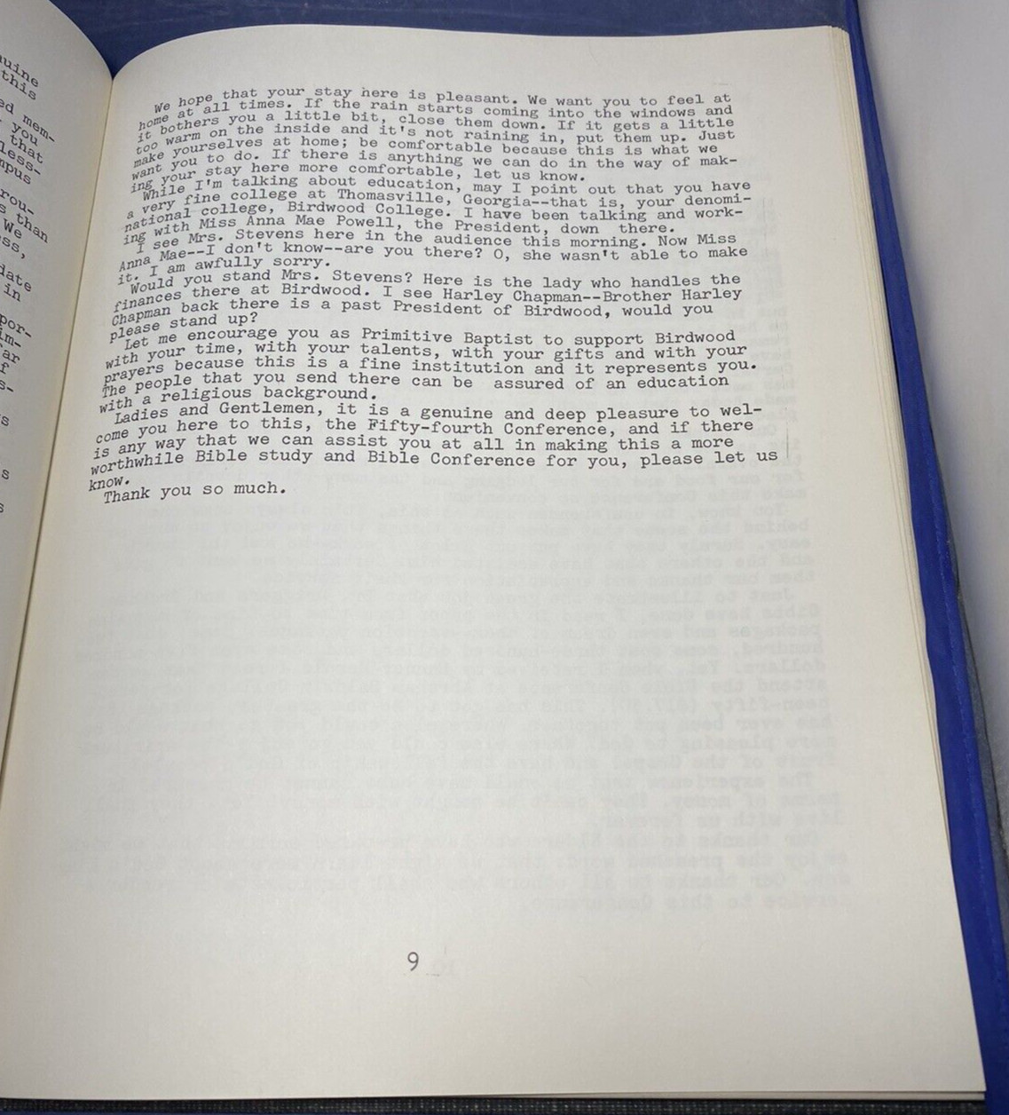 1972 54th Annual Southern States Primitive Baptist Conference Program History