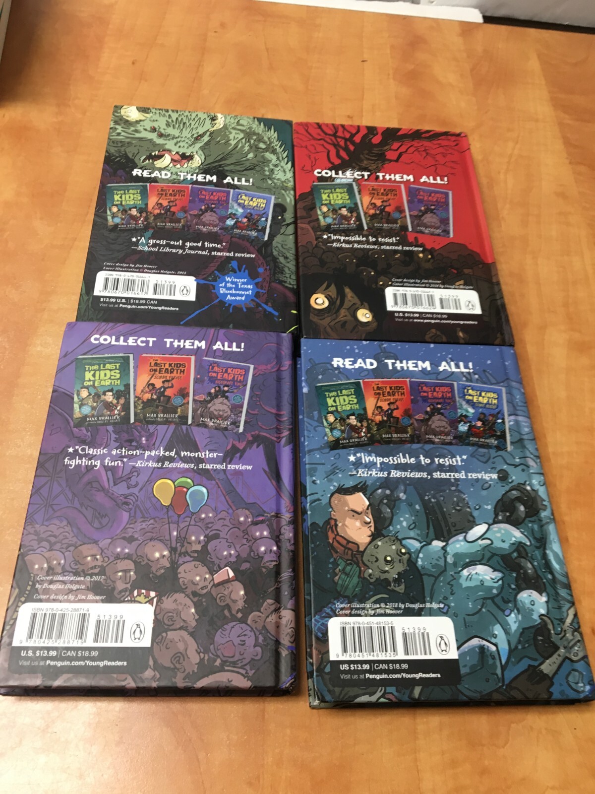The Last Kids on Earth Book SET 1 2 3 4 by Max Brallier lot of 4 Hardcover