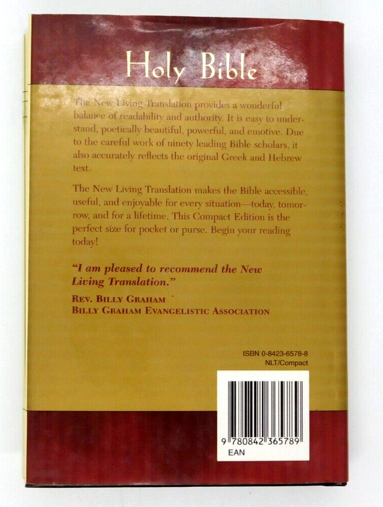Book Bible New Living Translation Compact Tyndale 6 1/2 x 4 1/2 Dust Jacket Maps