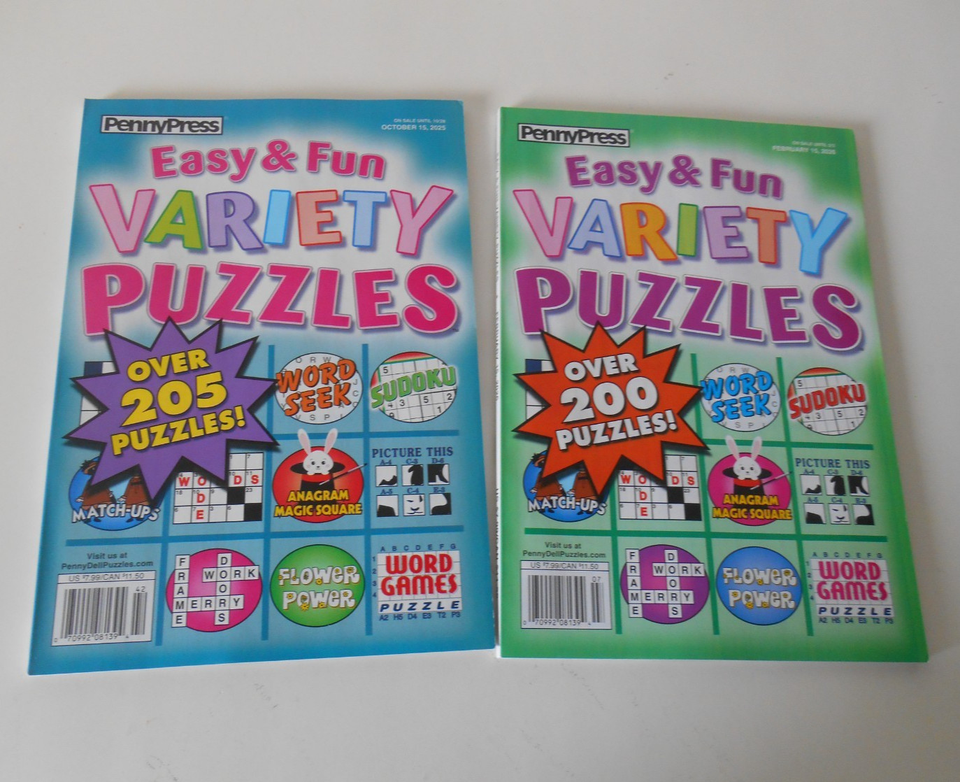 LOT OF 2 PENNY PRESS EASY & FUN VARIETY PUZZLES BOOKS