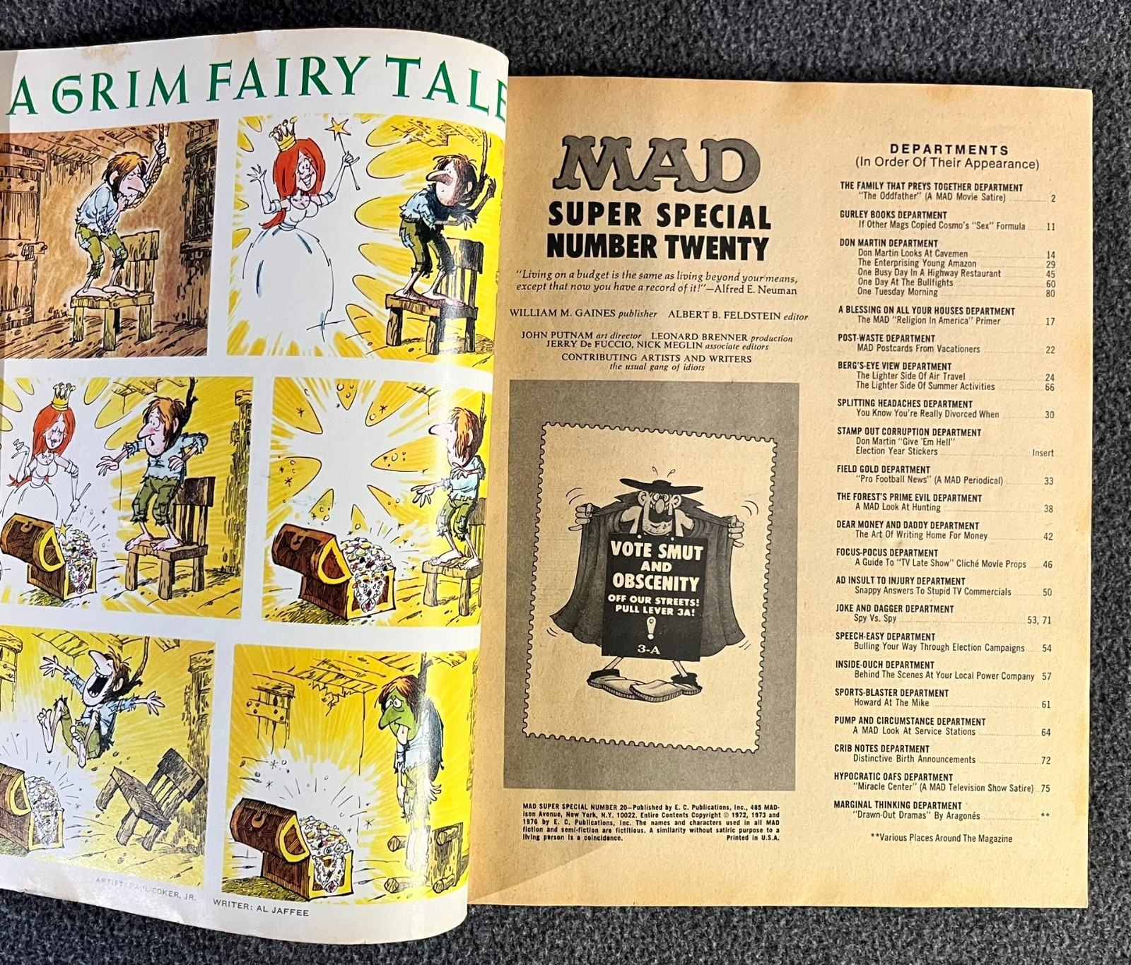 VINTAGE MAD Magazine Super Special Lot 4 Issues 11 16 18 20 Grade VGFN NO INSERT