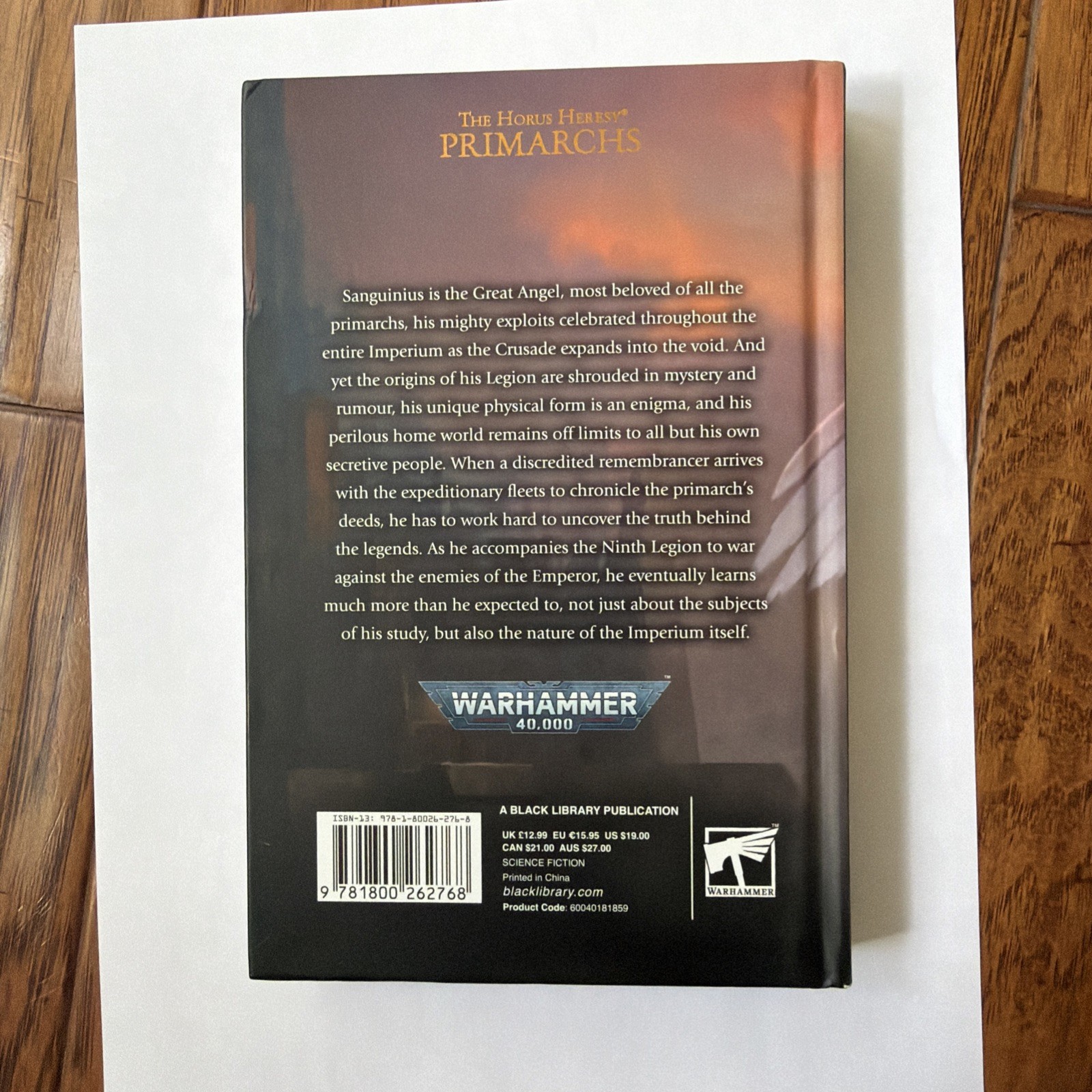 Sanguinius: the Great Angel by Chris Wraight (2022, Hardcover)
