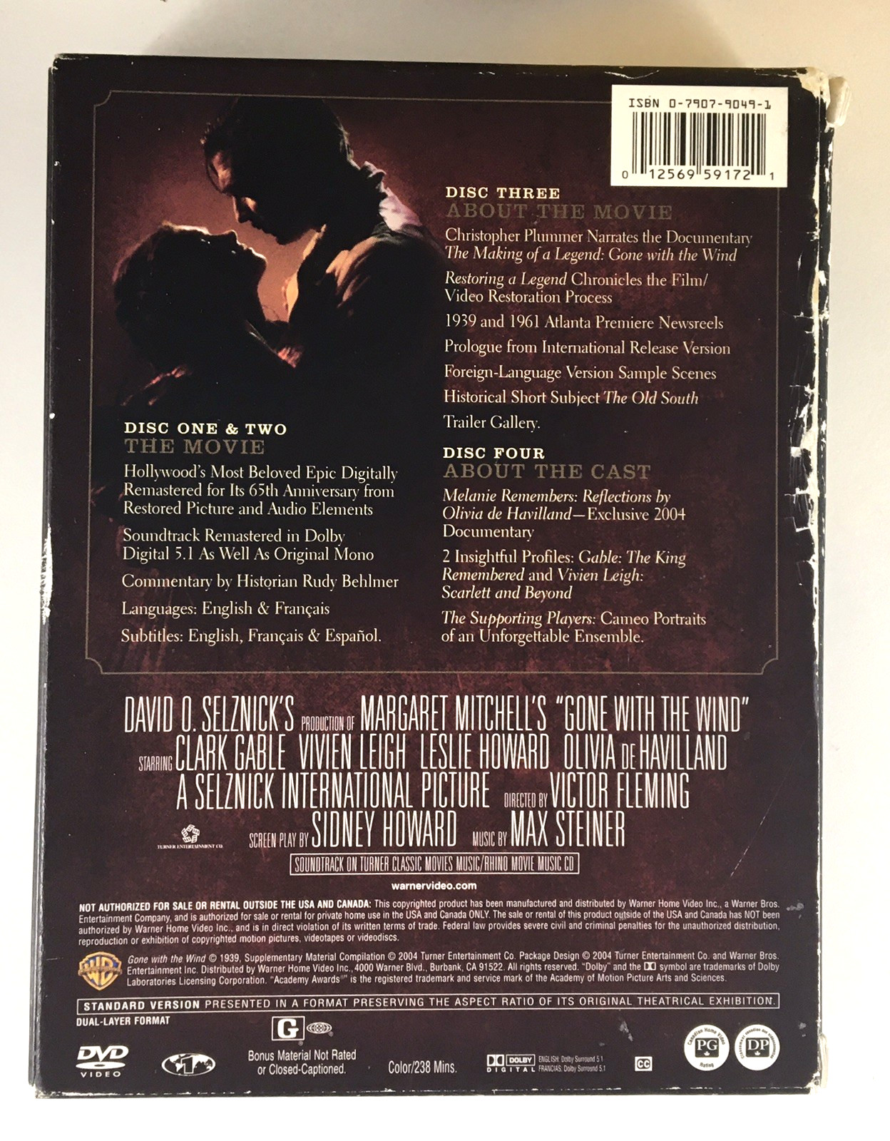 Gone with the Wind Media 3pc Lot: DVD 4-Disc Set, PB Screenplay, HC/DJ Book Club