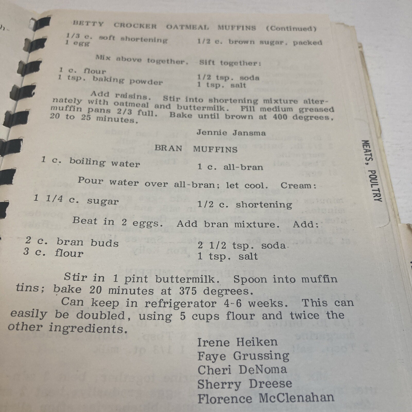 Cherished Recipes Ringbound CookBook Evangelical Church Women Broadview, MT