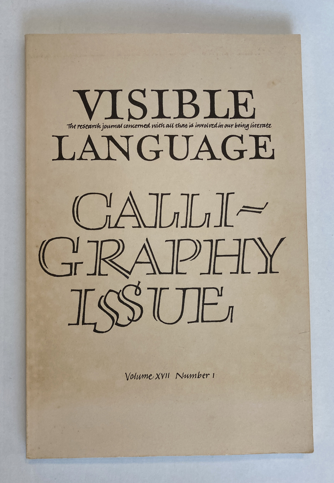 Visible Language journal Calligraphy Special Issue Volume XVII Number 1 1983