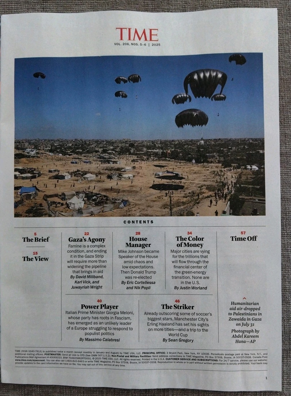 Time Magazine Aug August 18 2025 MIKE JOHNSON The Survivor USA New with Label