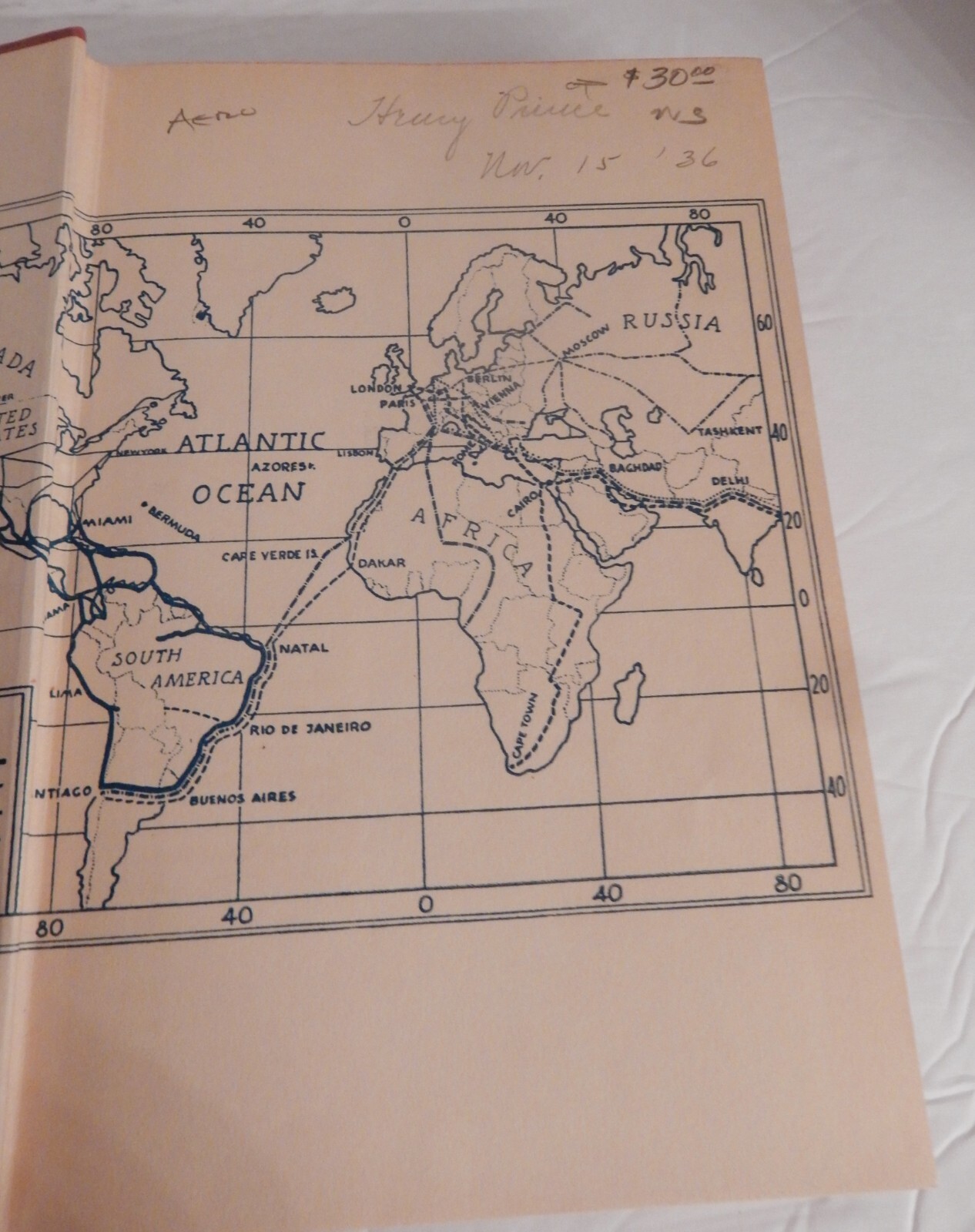 Rare 1936 Hardcover; SKYWAY TO ASIA; William S. Grooch; 1936 1st Ed, 2nd Ptng