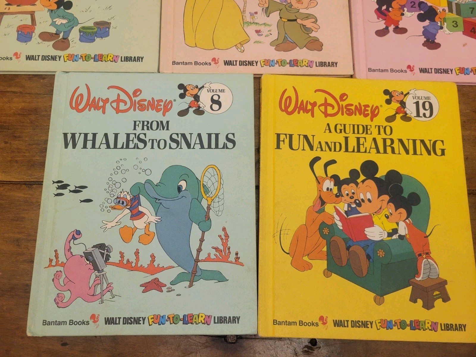 Walt Disney Fun to Learn Library Set Lot of 8 Books Bantam 1983