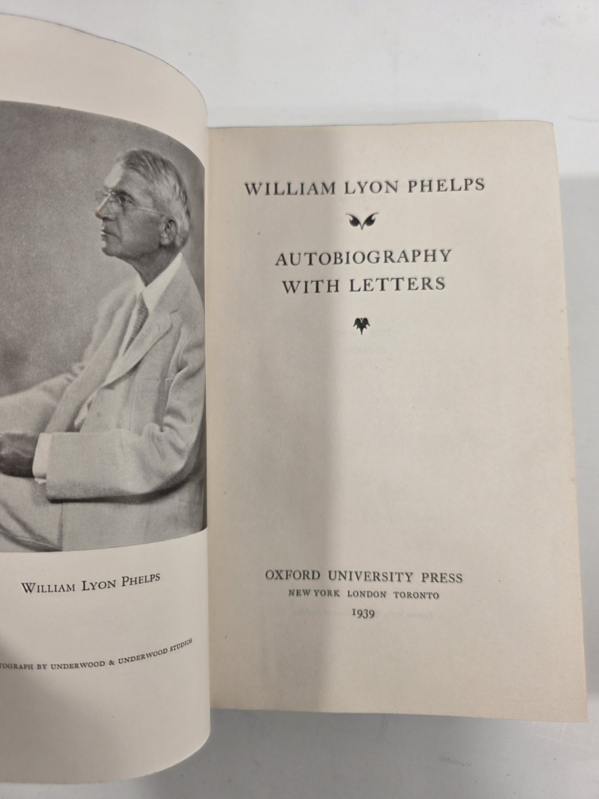 WILLIAM LYON PHELPS Autobiography with Letters 3rd Printing HC no dust jacket