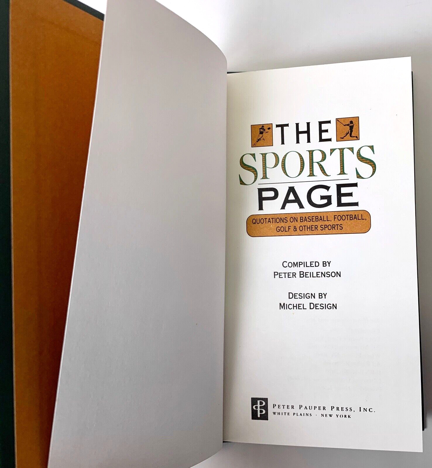 The Sports Page, Peter Beilenson 1989 1st 1st Hardcover w Dust Jacket, Near fine