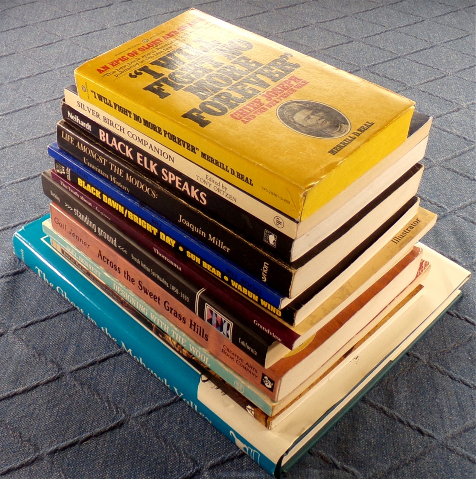 Native American Book Lot (12 Books, 5 Signed) Sioux Modoc Yurok Navajo Nez Perce