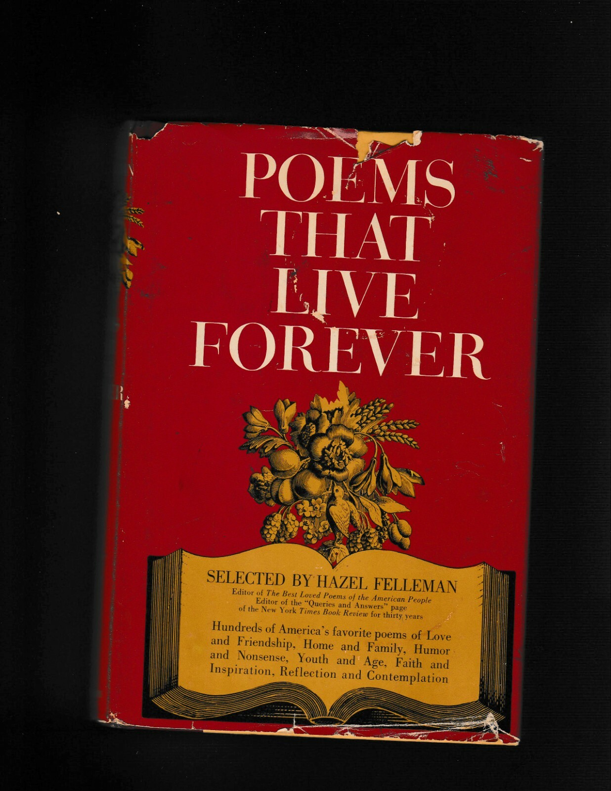 POEMS THAT LIVE FOREVER, 1965, SELECTED BY HAZEL FELLEMAN, HC DJ 1st ED