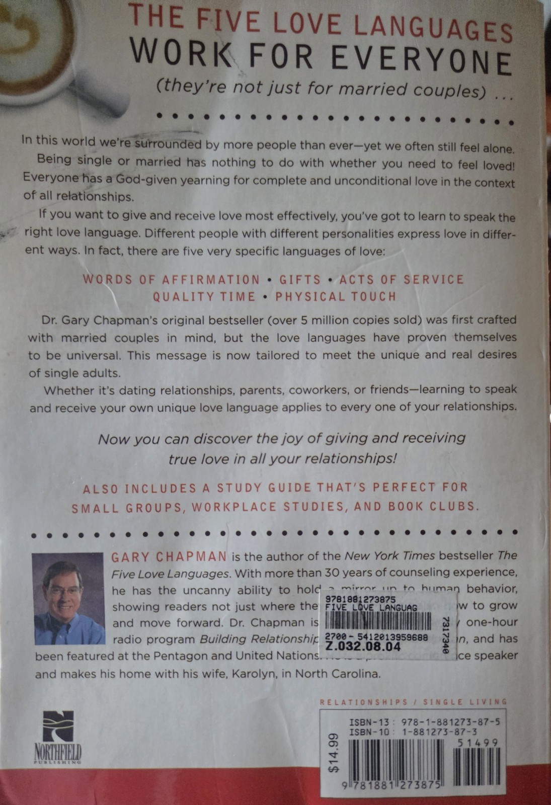 Gary Chapman The Five Love Languages: Singles Edition Study Guide PB 2009