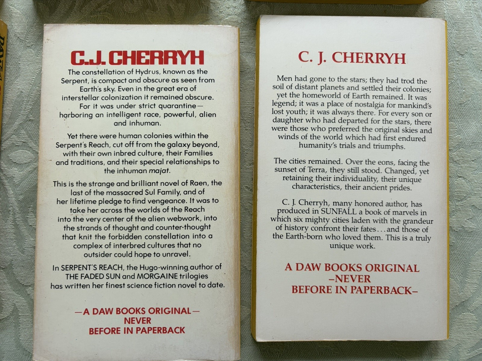 C.J. CHERRYH -YELLOW SPINE – DAW BOOKS – 1ST ED PB – 9 BOOK LOT -’76-’84