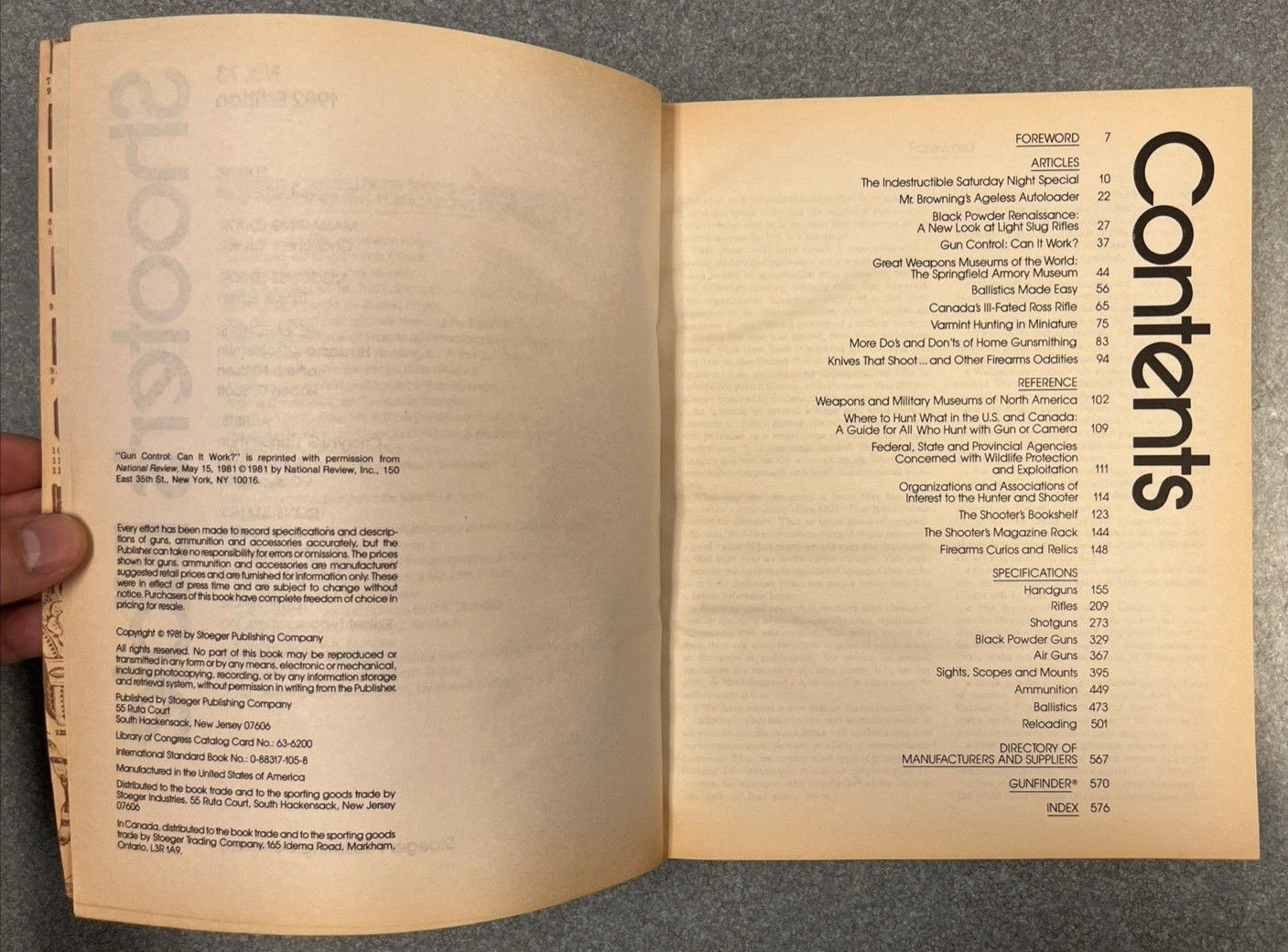 Shooter’s Bible 1982 Edition No. 73, Illustrated Stoeger Arms Co. Firearm Guide
