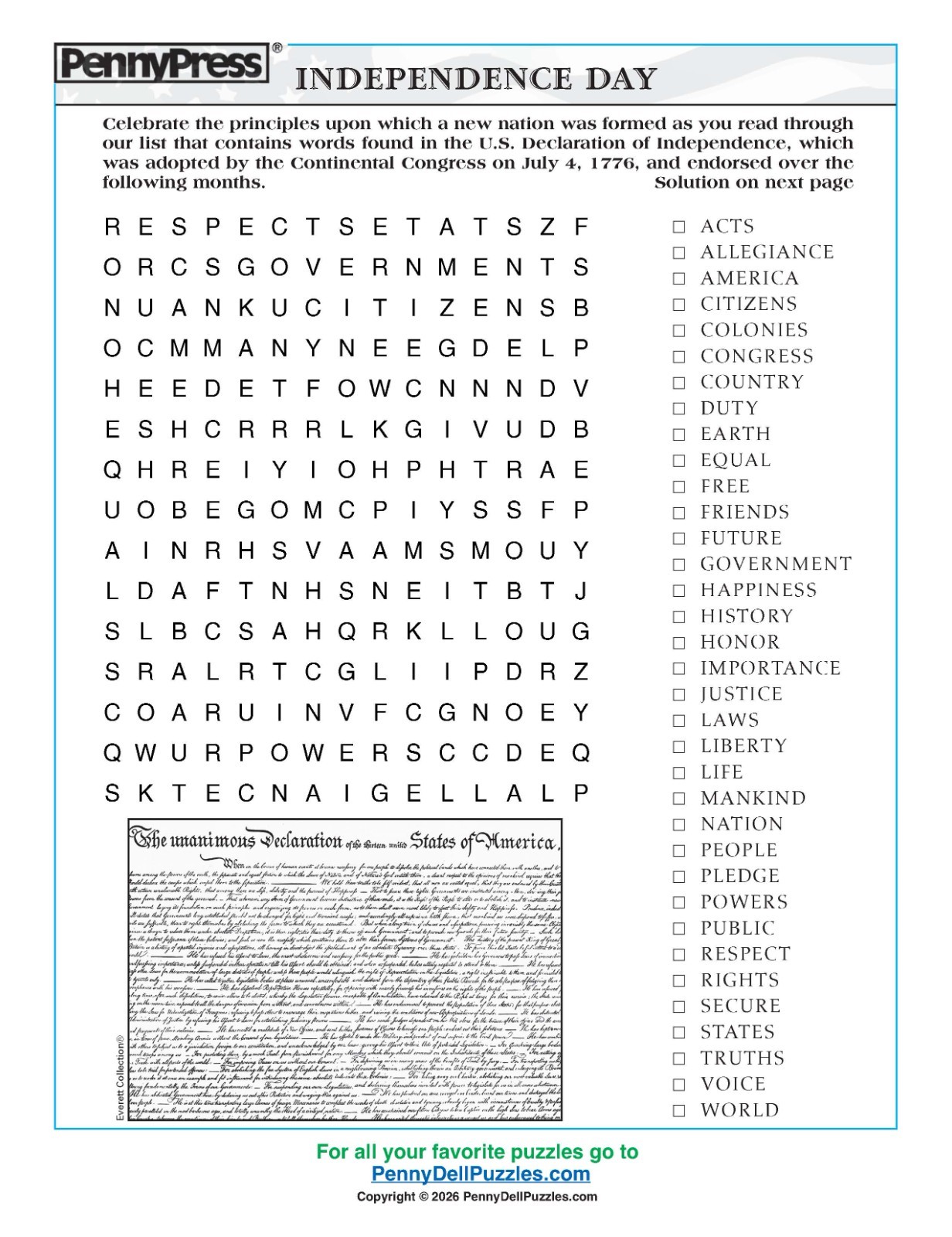 America at 250 Word Seeks
