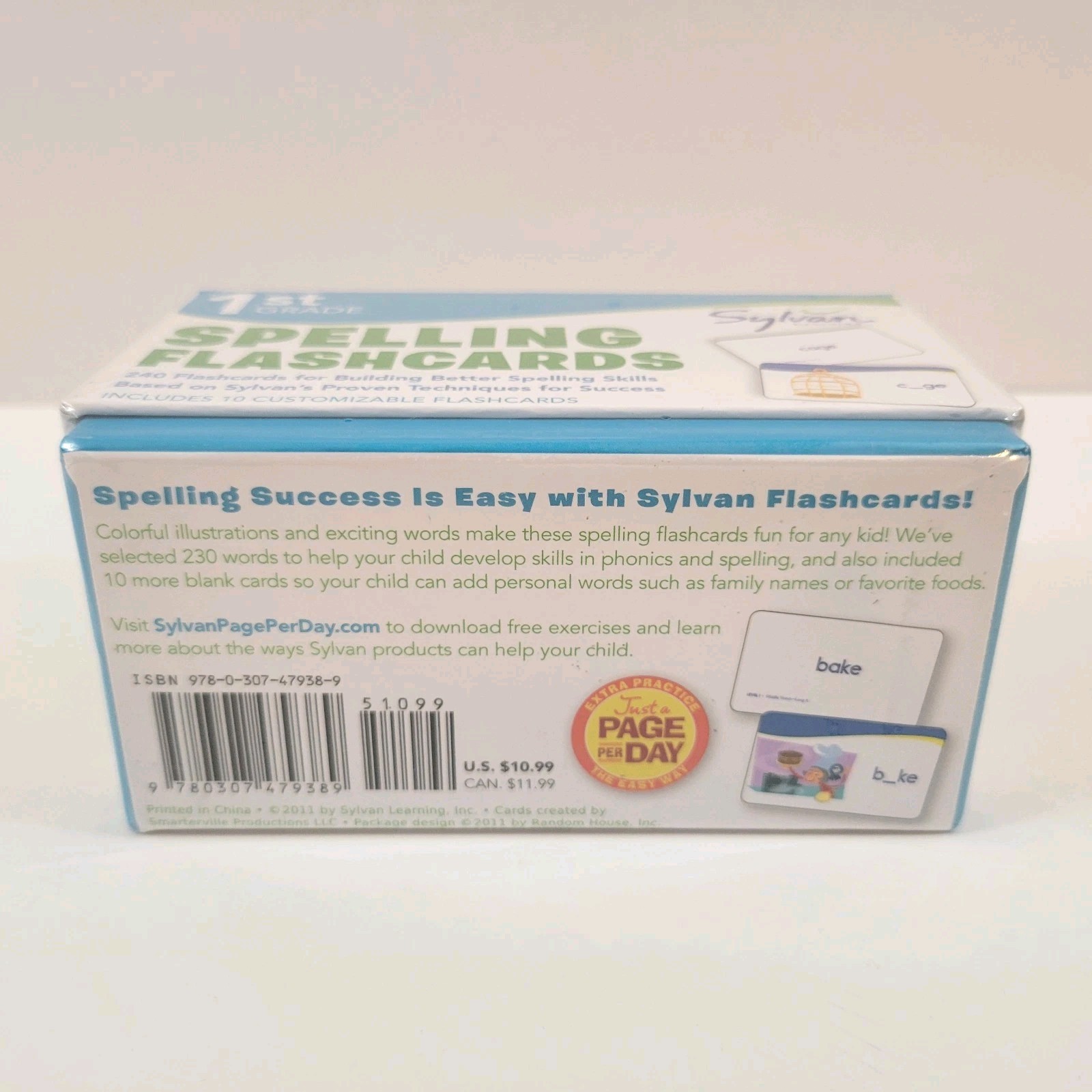 NEW First Grade Spelling Flashcards Sylvan Learning 2011 Random House Sealed Box