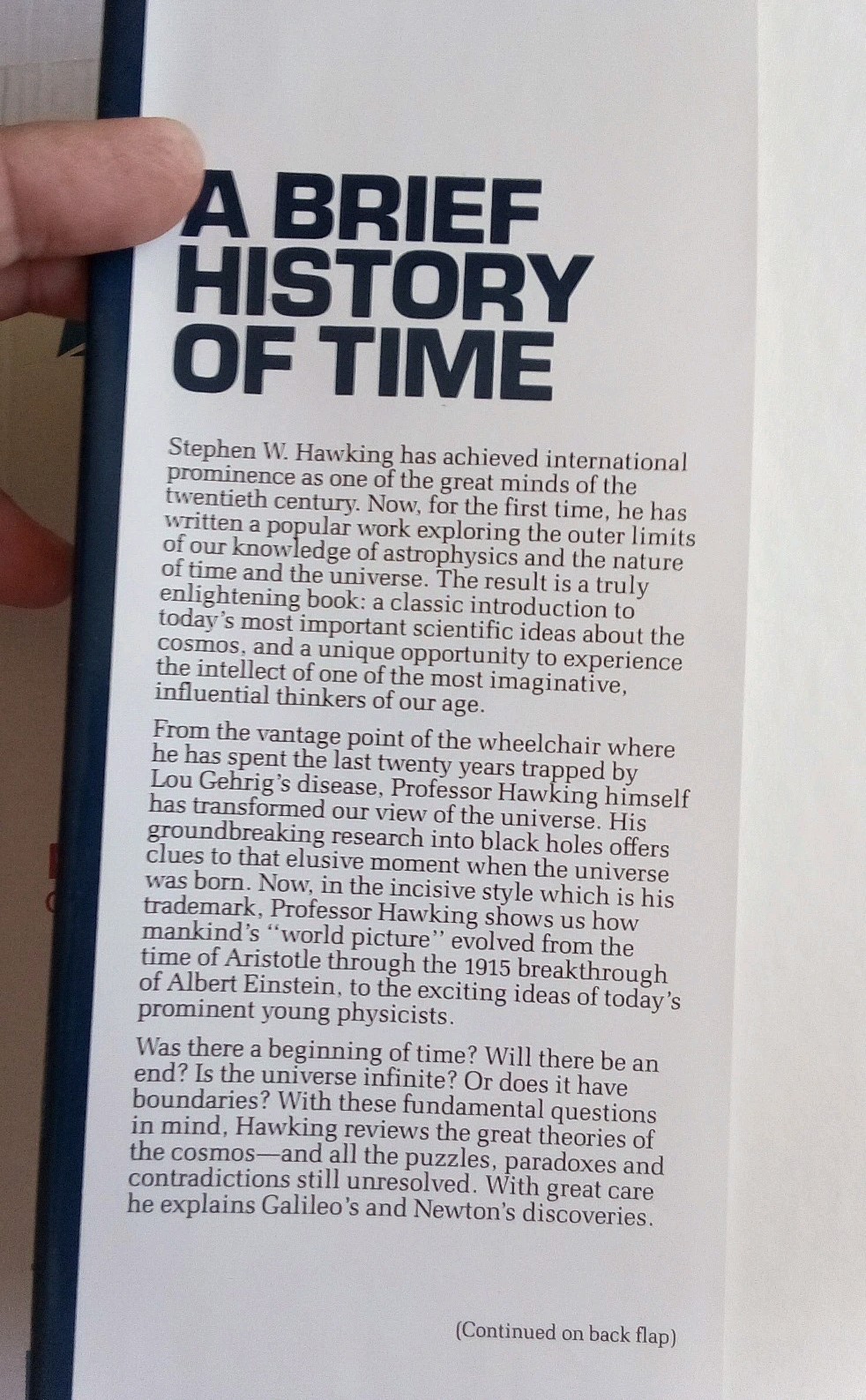A Brief History Of Time by Stephen Hawking RARE HC First Edition, 1st Printing