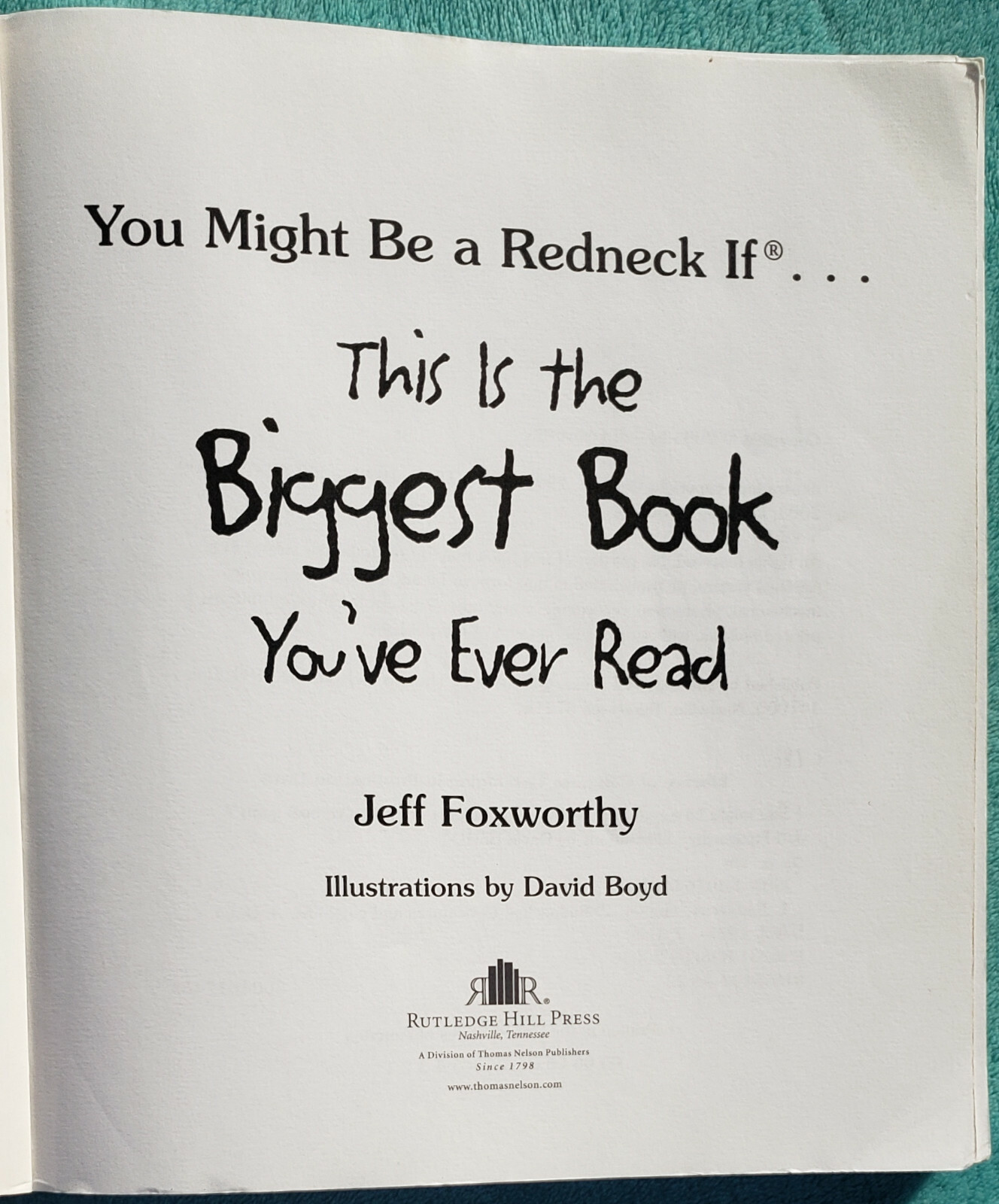 You Might Be A Redneck If… Jeff Foxworthy 2004 Trade Paperback 314 Pages