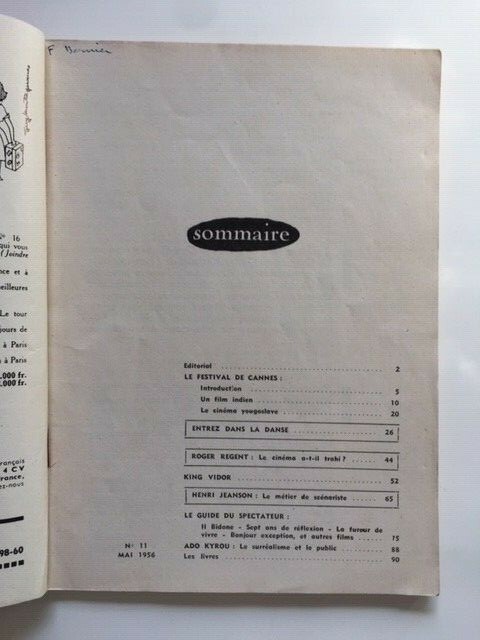 CINEMA 56. VOL. II – NO. 11 – FEATURES A KING VIDOR ARTICLE