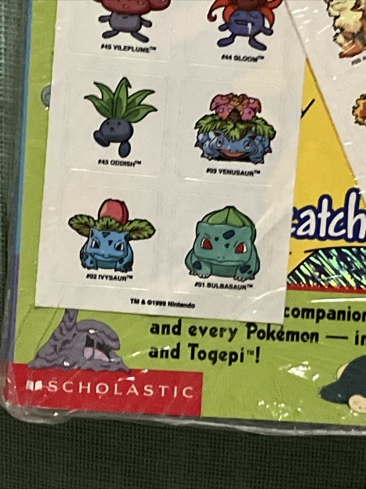 VTG NOS Scholastic Press The Official Pokemon Handbook 1999 WITH POSTER SEALED