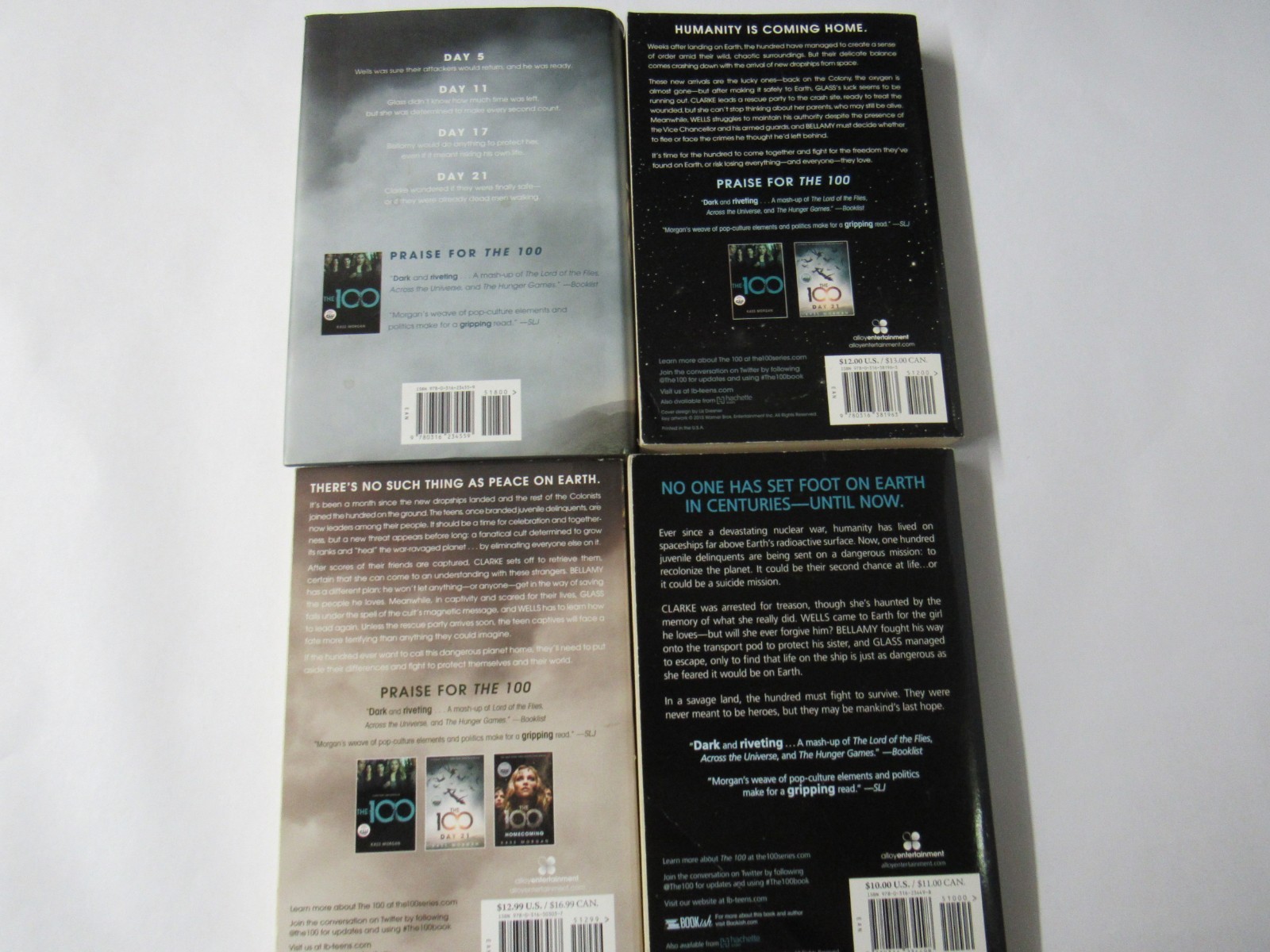 The 100 Kass Morgan Book set Lot of 4 Books- free ship