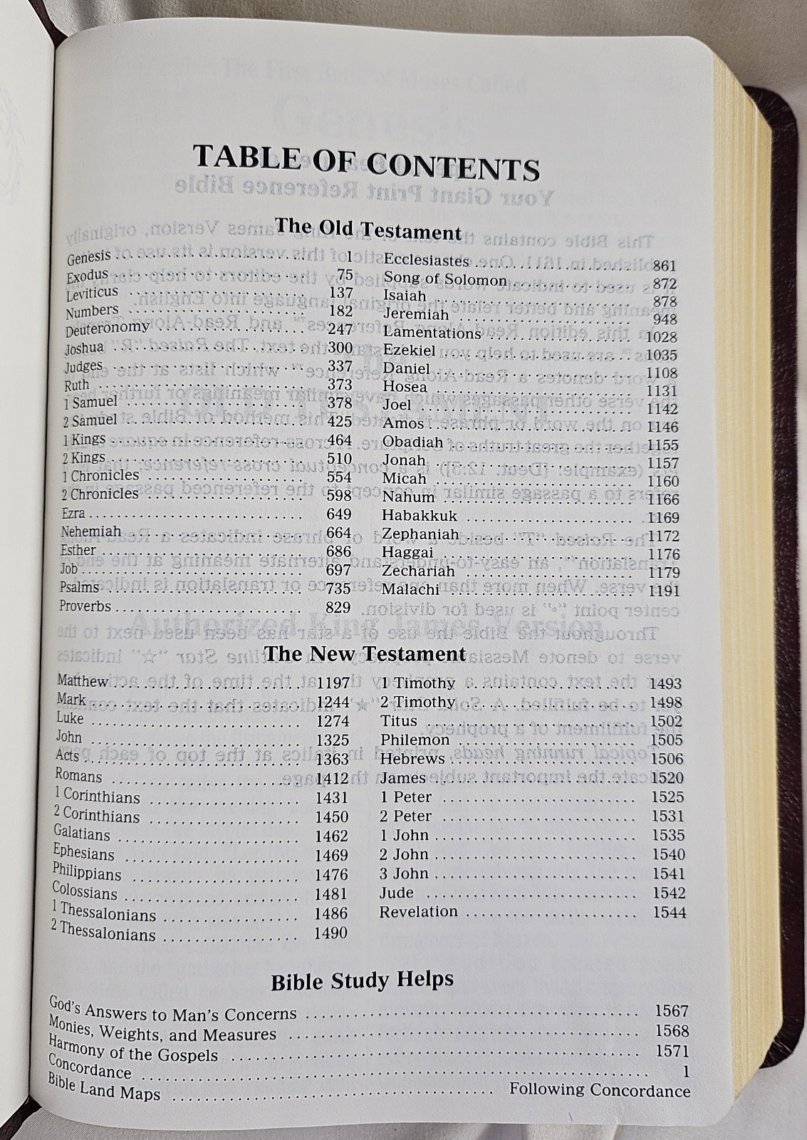 Holy Bible King James Version Giant Print Red Letter Edition 1990 w/ Maps