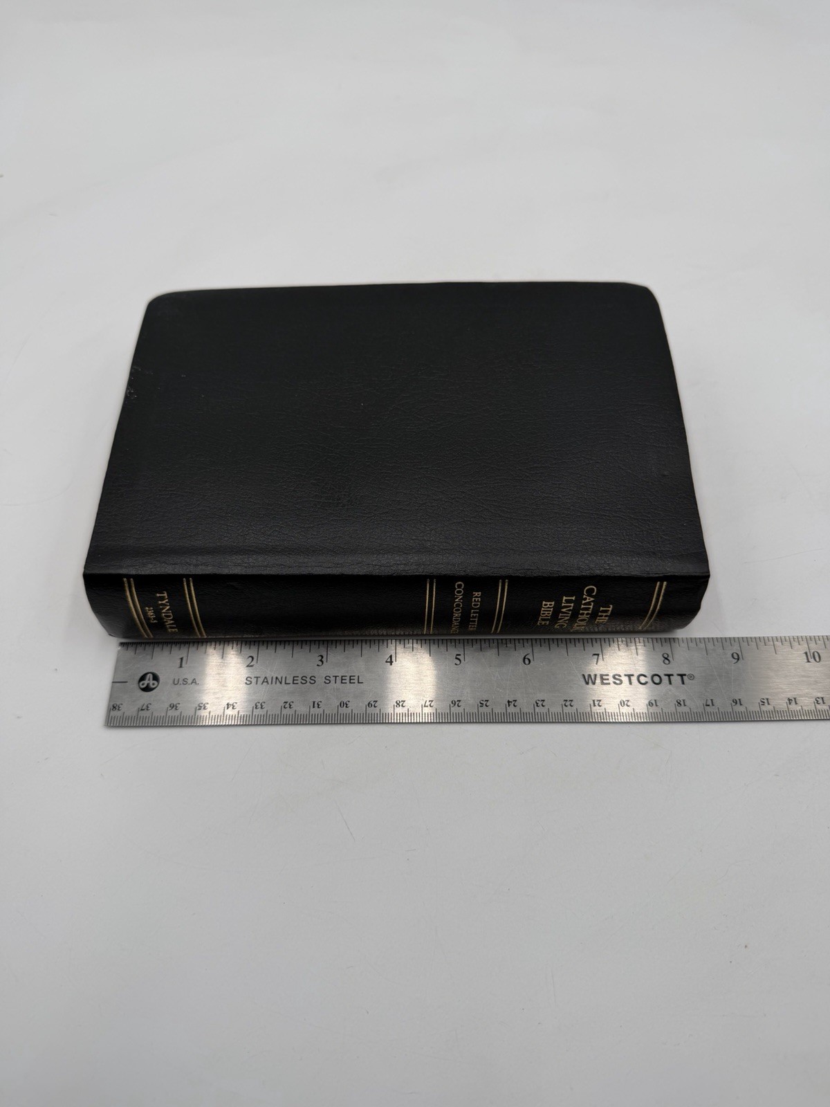VTG The Catholic Living Bible Red Letter 1976 Leather 9th Print Tyndale 2363-2