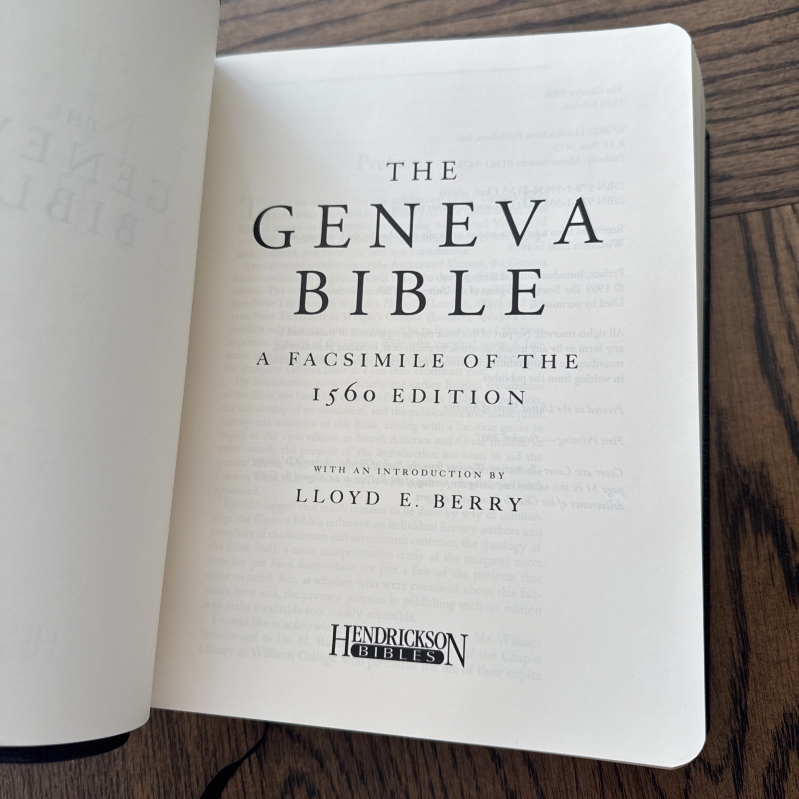 The Geneva Bible: 1560 Edition Genuine leather Hendrickson