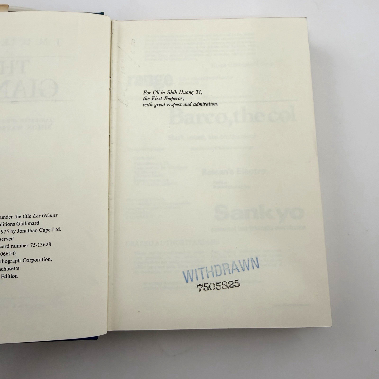 THE GIANTS J.M.G. LeClezio HCDJ First American Edition 1975