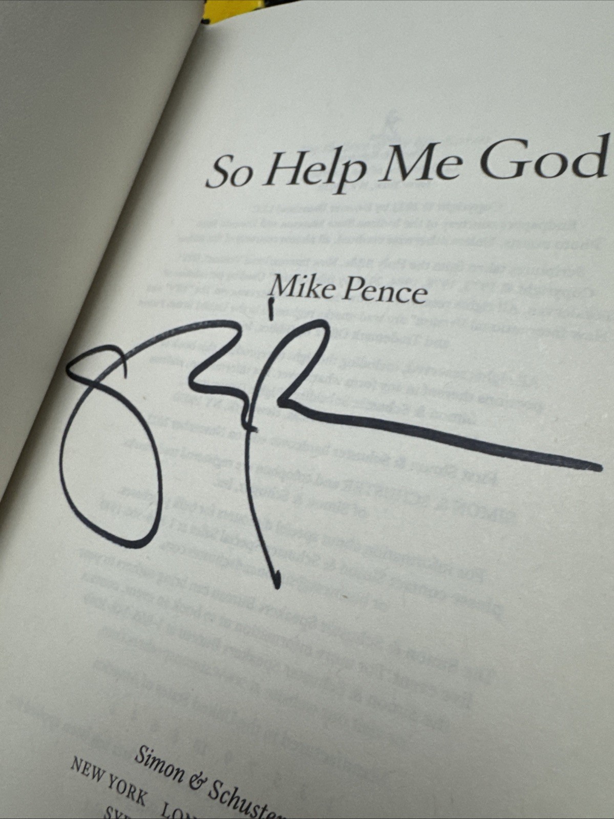 So Help Me God by Mike Pence SIGNED Bookplate (2022, Hardcover)