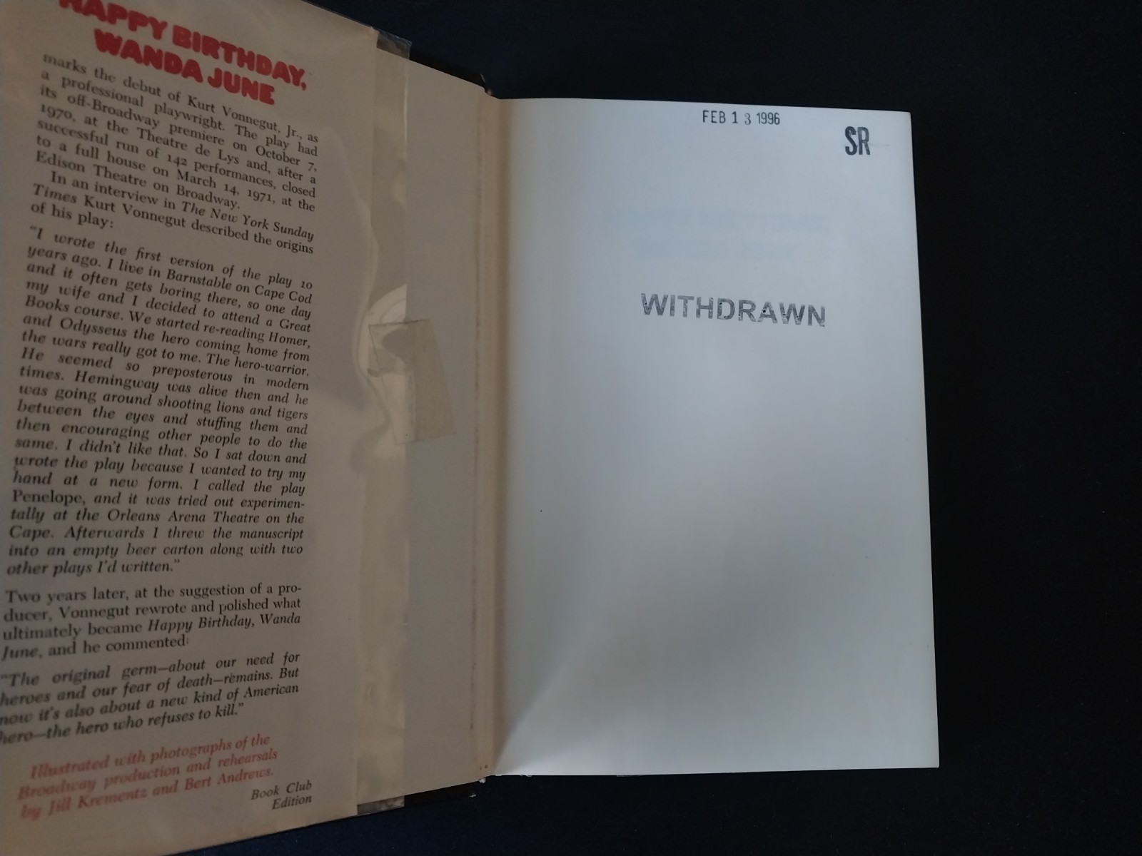 Kurt Vonnegut – Happy Birthday, Wanda June – Delacorte Press First Printing