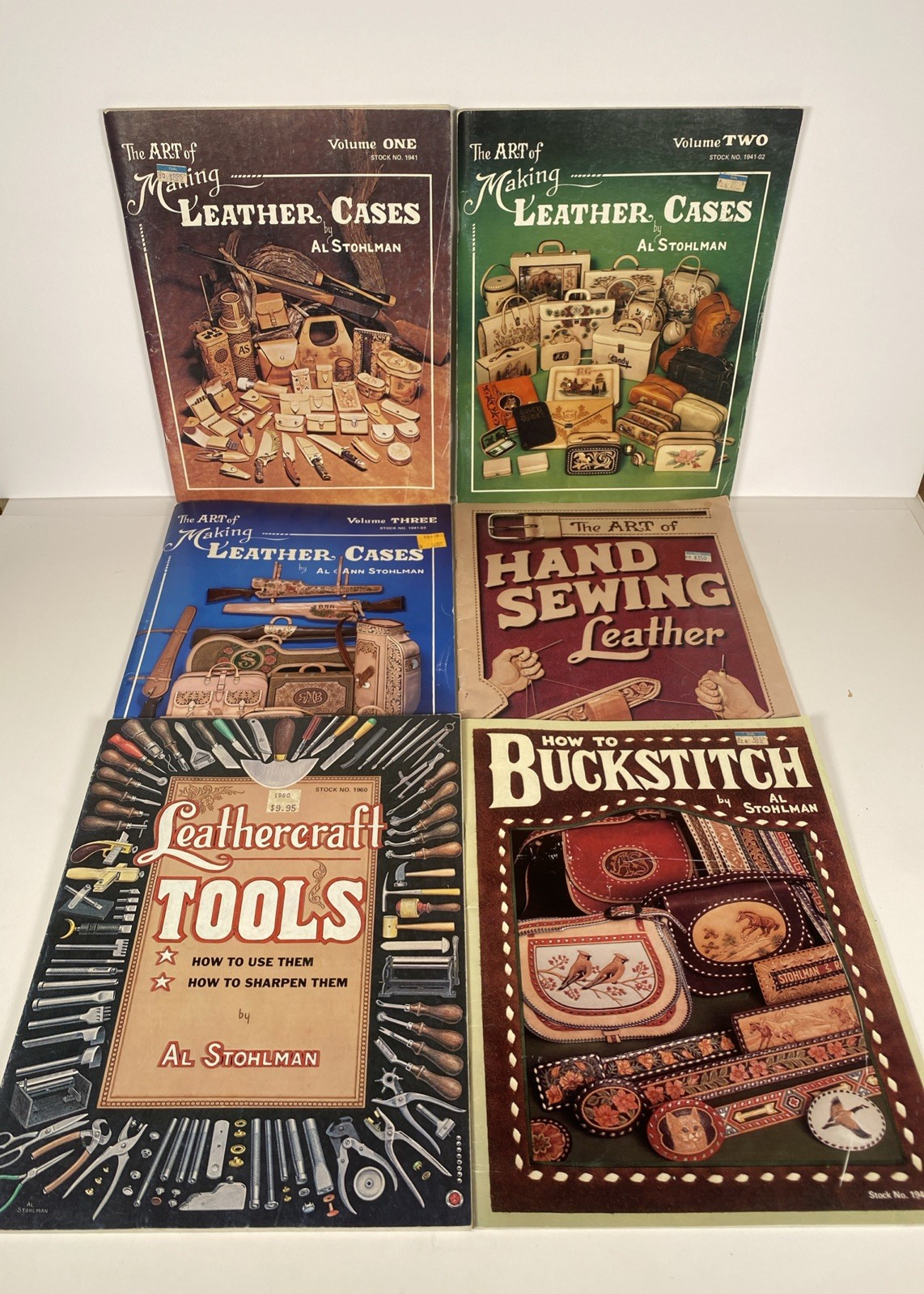 Al Stohlman LEATHERCRAFT Lot of 6 – The Art Of Leather Cases, Hand Sewing, Buck