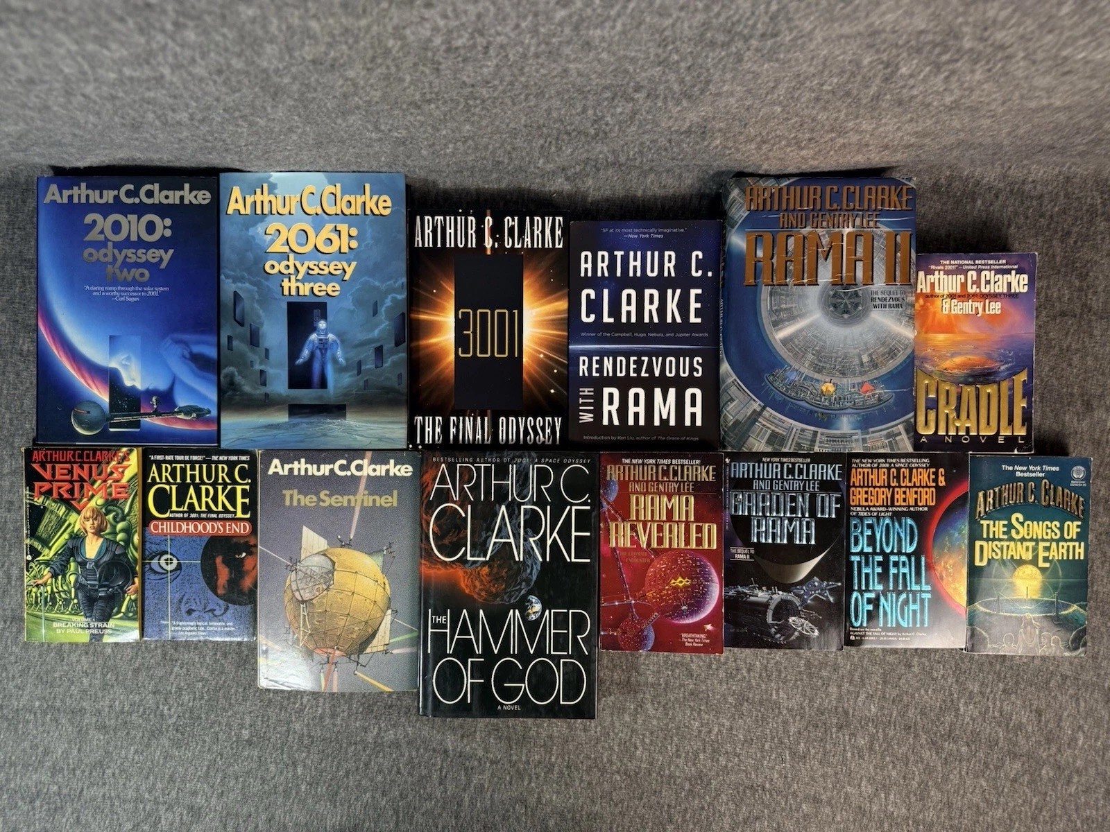Arthur C. Clarke 15 Book Lot Rama Odyssey Childhood’s End Sentinel Sci-Fi HC PB