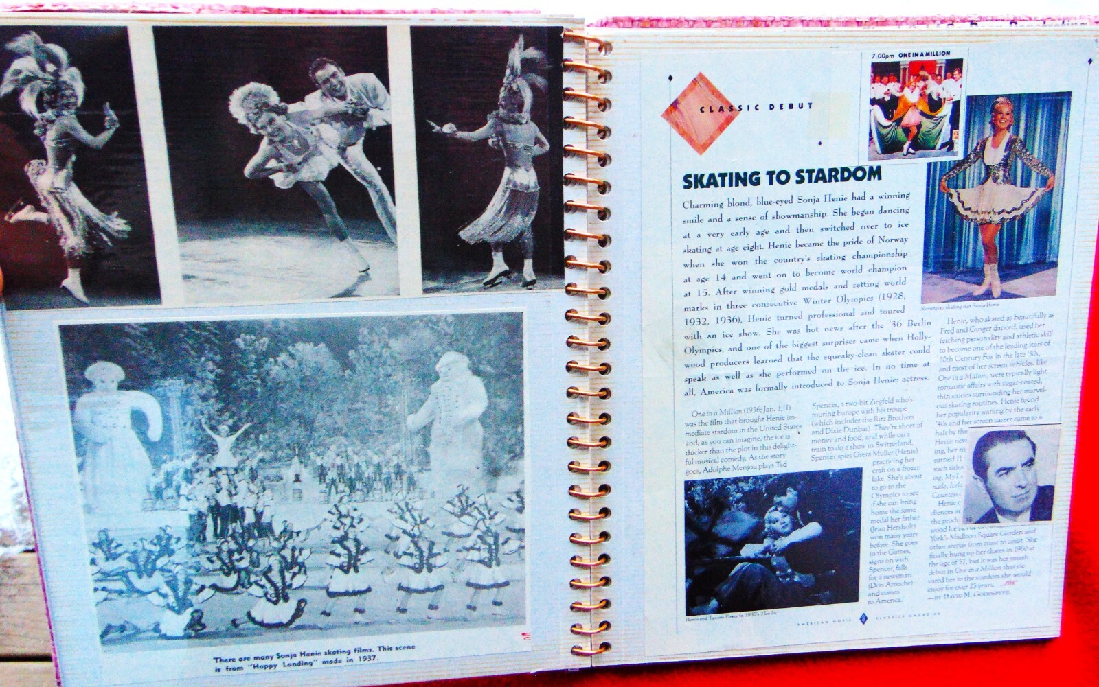 SONA HENIE ~ 2 BOOKS ~ 12 RARE STUDIO 8 x 10 PHOTOS ~ 78 TOTAL PAGES MEMORABILIA