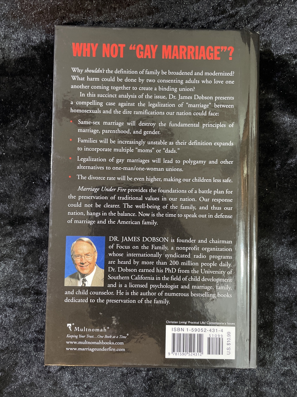 Marriage under Fire: Why We Must Win This Battle – Dr. James Dobson h/c