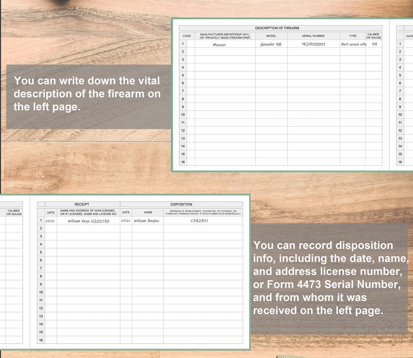 Firearms Acquisition and Disposition Record Book – Fire Record Books, A&D Gun…