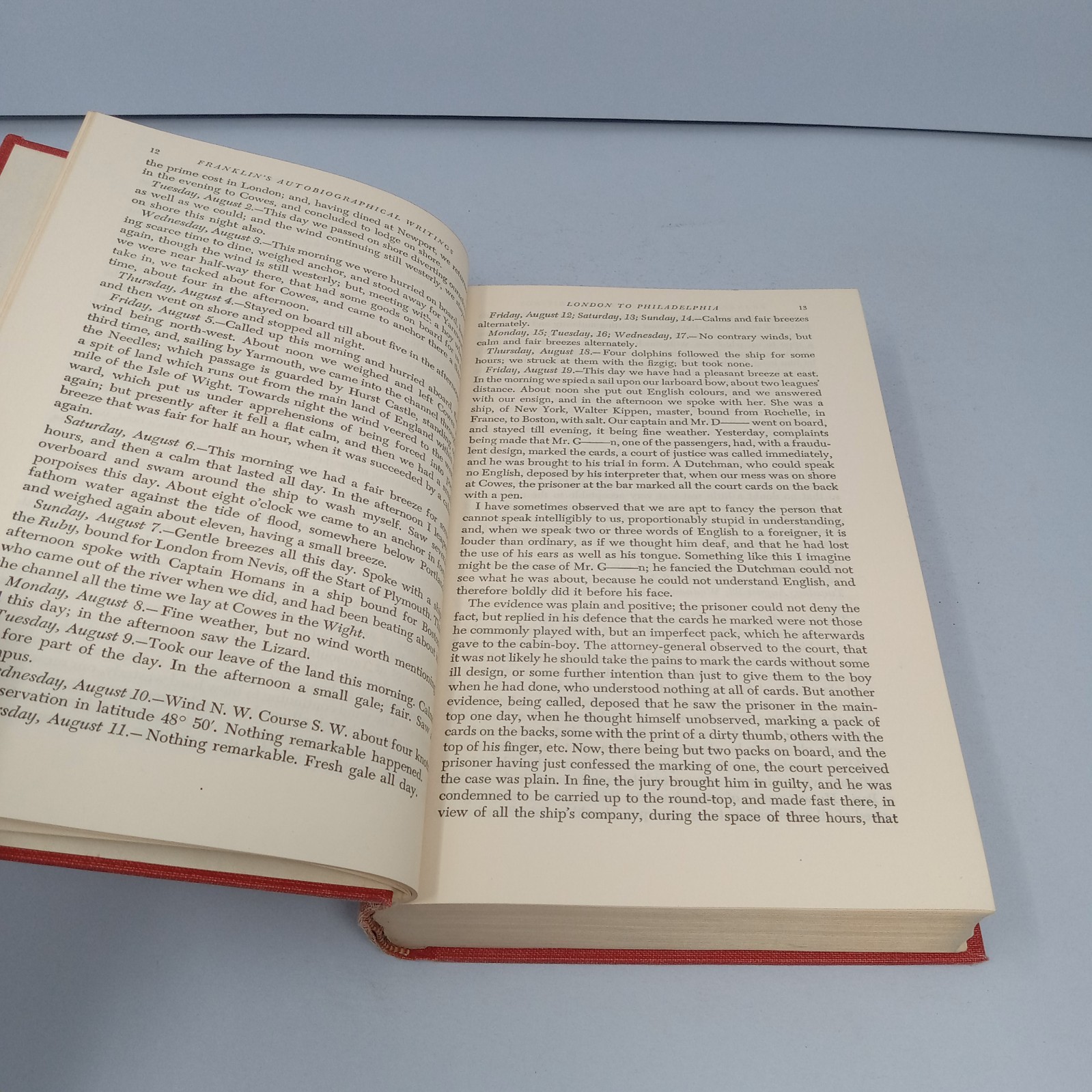Benjamin Franklins Autobiographical Writings 1952 Viking Press HC Carl Van Doren