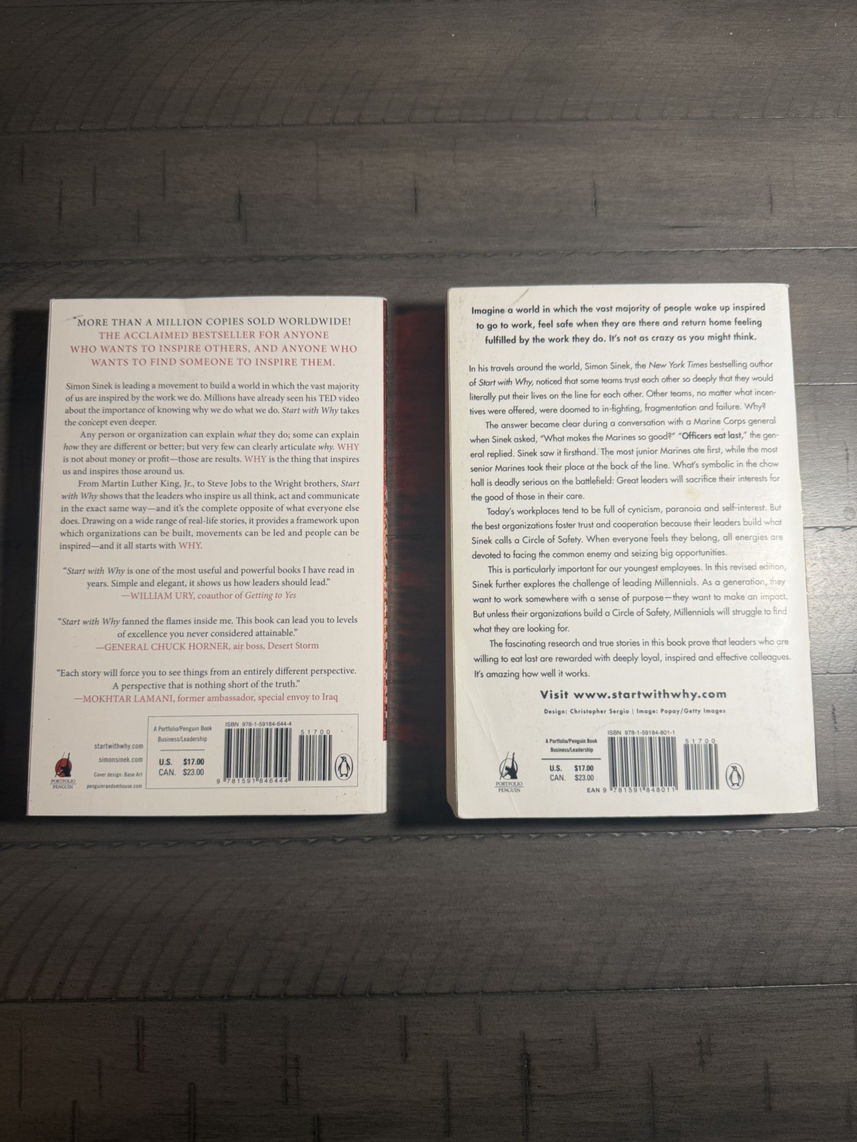 Simon Sinek Book Lot Leaders Eat Last and Start With Why!